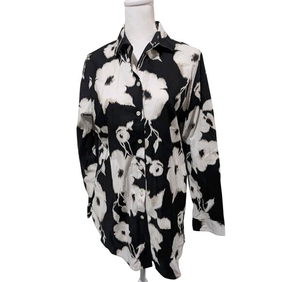 Chico's Tops - Chico's No Iron Stretch Fairycore Floral Cotton Tunic Top Size 0 US 4 XS Shirt